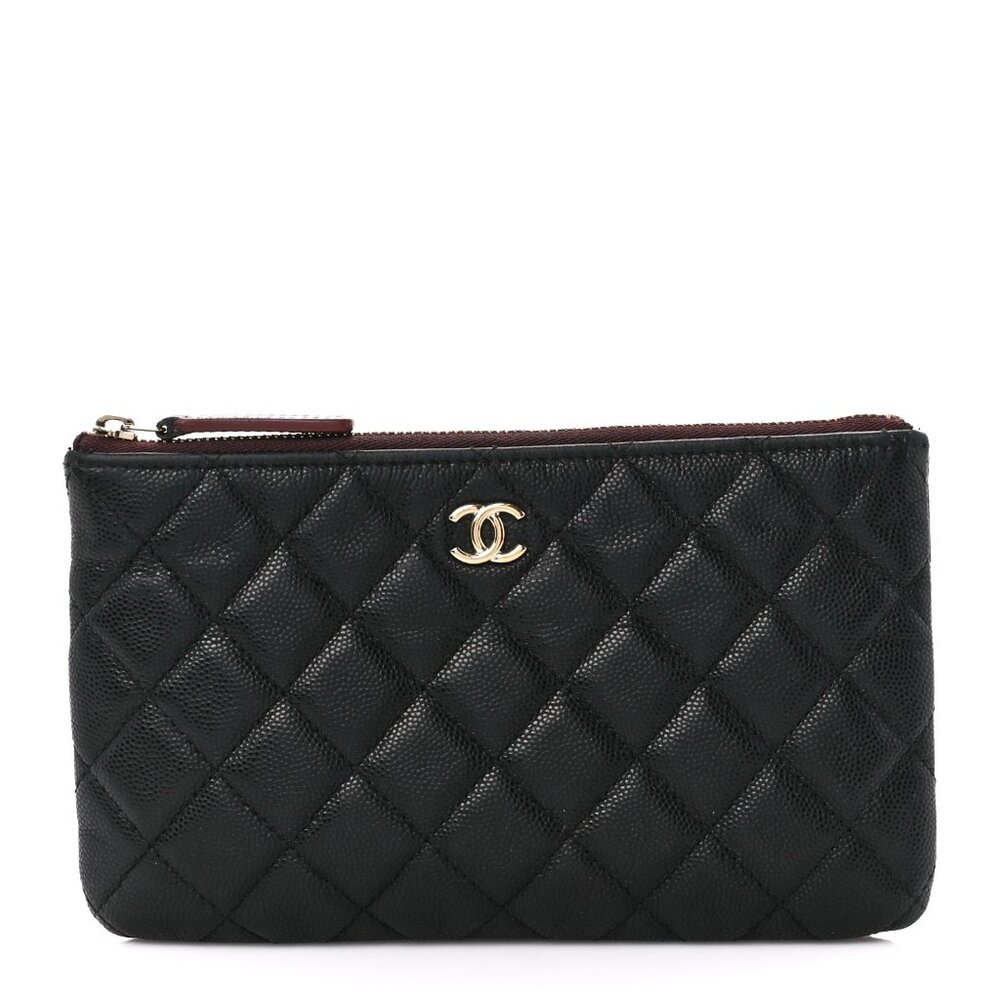 NEW AUTHENTIC CHANEL ZIP POUCH WALLET BLACK